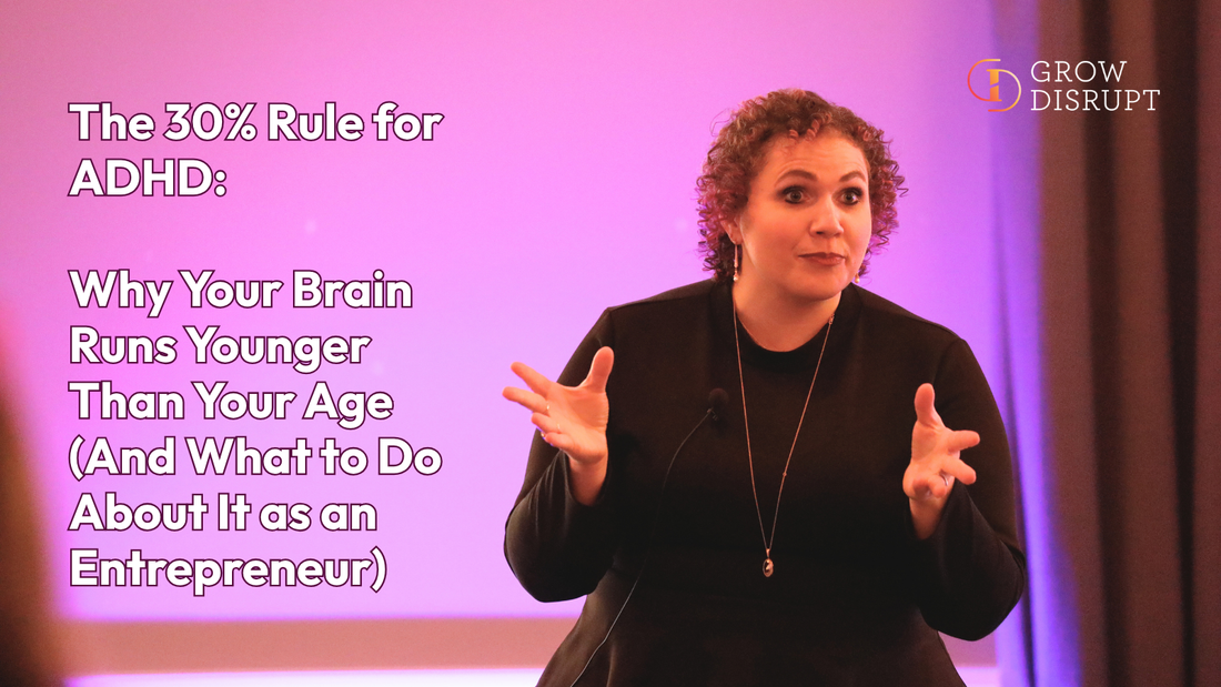 Stephanie Scheller presenting on the 30% rule ADHD and why entrepreneurs may struggle with planning, focus, and emotional regulation