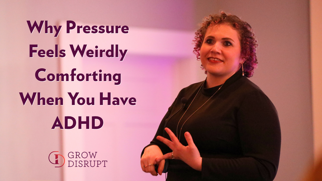 Stephanie Scheller speaking on stage about ADHD risk taking, pressure, and decision-making under stress